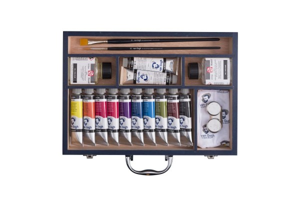 ΚΑΣΕΤΙΝΑ ΞΥΛΙΝΗ VAN GOGH ΣΕΤ ΛΑΔΙΑ 12x40ml & ΑΞΕΣΟΥΑΡ