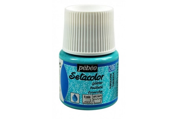 ΧΡΩΜΑ ΥΦΑΣΜΑΤΟΣ GLITTER Turquoise SETACOLOR LIGHT  FABRICS 45ml