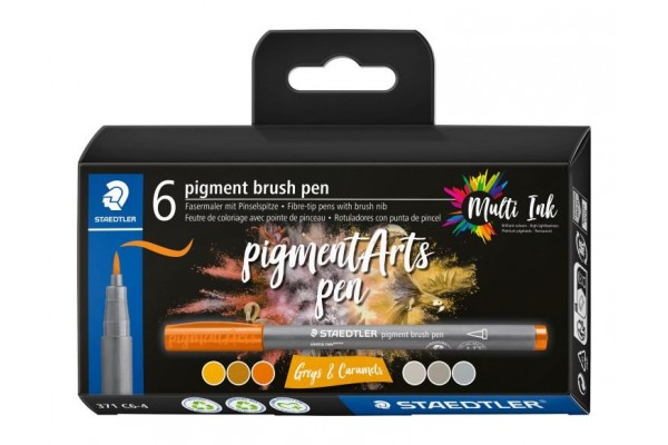 ΣΕΤ ΜΑΡΚΑΔΟΡΟΙ PIGMENT BRUSH PENS GREYS&CARAMELS 6 ΧΡΩΜΑΤΑ