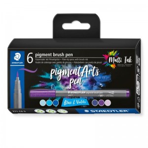 ΣΕΤ ΜΑΡΚΑΔΟΡΟΙ PIGMENT BRUSH PEN BLUES&VIOLETS 6 ΧΡΩΜΑΤΑ
