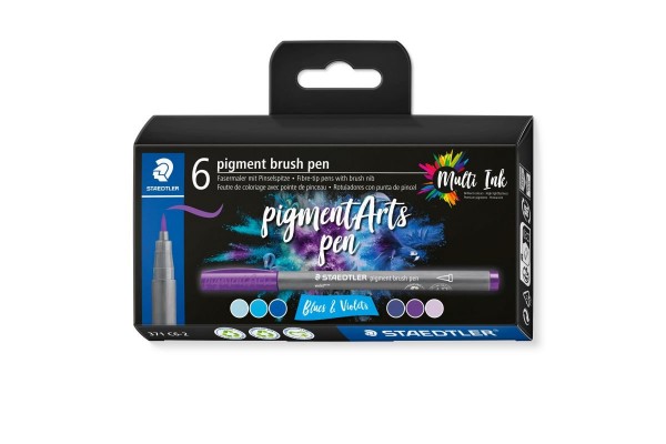 ΣΕΤ ΜΑΡΚΑΔΟΡΟΙ PIGMENT BRUSH PEN BLUES&VIOLETS 6 ΧΡΩΜΑΤΑ