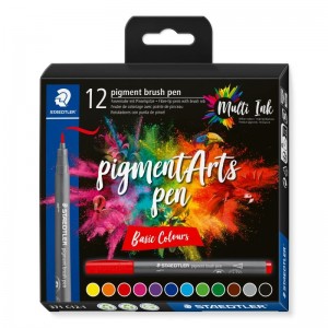 ΣΕΤ ΜΑΡΚΑΔΟΡΟΙ PIGMENT BRUSH PEN BASIC COLOURS 12 ΧΡΩΜΑΤΑ