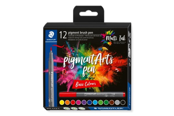 ΣΕΤ ΜΑΡΚΑΔΟΡΟΙ PIGMENT BRUSH PEN BASIC COLOURS 12 ΧΡΩΜΑΤΑ