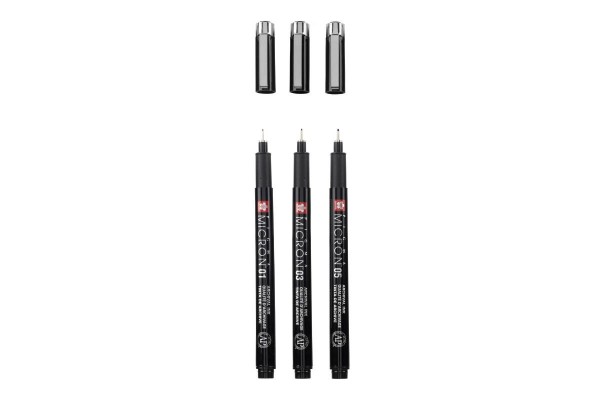 ΜΑΡΚΑΔΟΡΟΣ SAKURA PIGMA MICRON BLACK EDITION  FREE CASE SET 3 (01-03-05