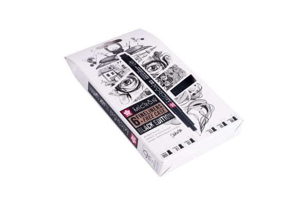 ΜΑΡΚΑΔΟΡΟΣ SAKURA PIGMA MICRON BLACK EDITION FREE CASE SET 6 (005-01-02-03-05-08)