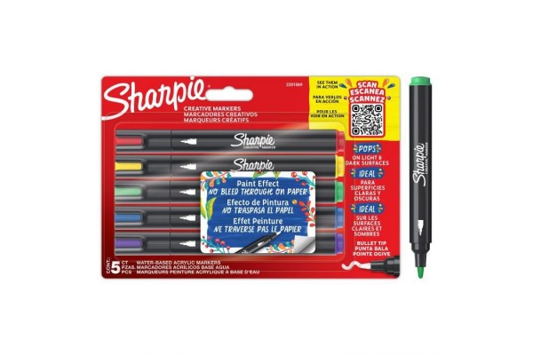 ΑΚΡΥΛΙΚΟΙ ΜΑΡΚΑΔΟΡΟΙ SHARPIE CREATIVE  2mm - Σετ των5