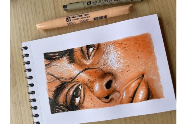 ΜΑΡΚΑΔΟΡΟΣ PANTONE ΜΕ ΔΙΠΛΗ ΜΥΤΗ COLOR OF THE YEAR 2024 PEACH FUZZ