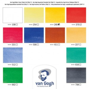 ΣΕΤ WATERCOLOUR ΣΩΛΗΝΑΡΙΑ ΣΕ ΠΛΑΣΤΙΚΗ ΘΗΚΗ VAN GOGH 12ΤΕΜx10ml