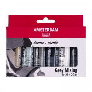 ΣΕΤ ΑΚΡΥΛΙΚΑ AMSTERDAM 6x20ml Grey Mixing