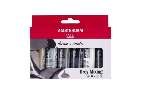 ΣΕΤ ΑΚΡΥΛΙΚΑ AMSTERDAM 6x20ml Grey Mixing