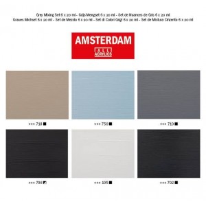 ΣΕΤ ΑΚΡΥΛΙΚΑ AMSTERDAM 6x20ml Grey Mixing