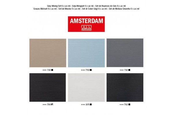 ΣΕΤ ΑΚΡΥΛΙΚΑ AMSTERDAM 6x20ml Grey Mixing