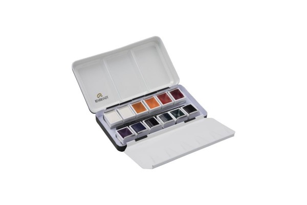 ΣΕΤ REMBRANDT WATERCOLOUR METAL TIN OPAQUE WHITE MIXING COLOUR SELECTION | 12 PANS - BRUSH