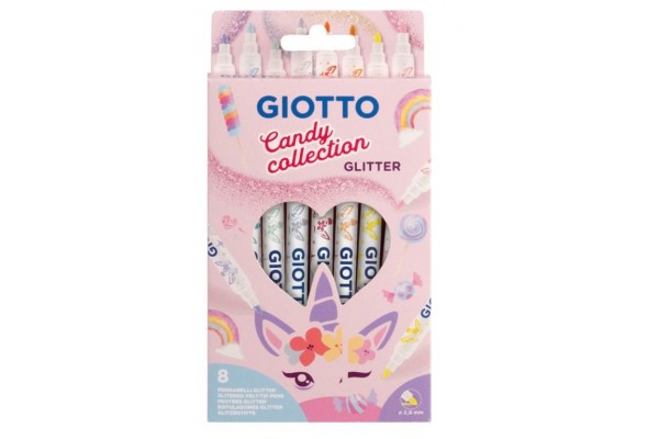 ΜΑΡΚΑΔΟΡΟΙ GIOTTO GLITTER 8 ΤΜΧ CANDY COLLECTION