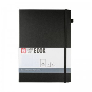 ΜΠΛΟΚ 21x30 Black SQUARED ΜΕ ΛΑΣΤΙΧΟ SAKURA A4 80 ΦΥΛΛΑ