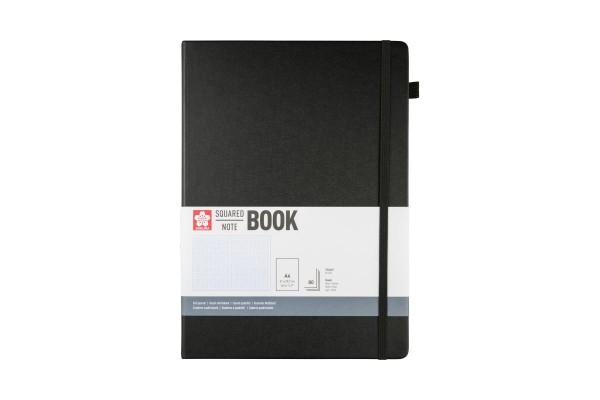 ΜΠΛΟΚ 21x30 Black SQUARED ΜΕ ΛΑΣΤΙΧΟ SAKURA A4 80 ΦΥΛΛΑ