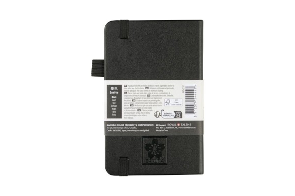 ΜΠΛΟΚ 9x14 Black ΡΙΓΕ ΜΕ ΛΑΣΤΙΧΟ SAKURA 80 ΦΥΛΛΑ