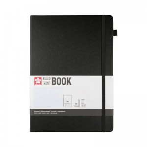 ΜΠΛΟΚ 21x30 Black ΡΙΓΕ ΜΕ ΛΑΣΤΙΧΟ SAKURA 80 ΦΥΛΛΑ