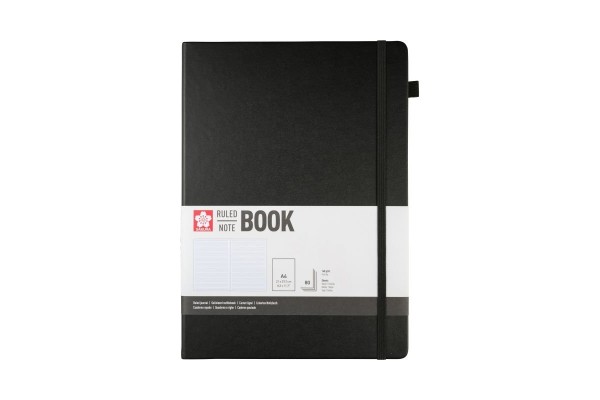 ΜΠΛΟΚ 21x30 Black ΡΙΓΕ ΜΕ ΛΑΣΤΙΧΟ SAKURA 80 ΦΥΛΛΑ