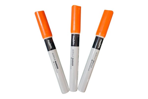 ΜΑΡΚΑΔΟΡΟΙ 2ΜΜ ΑΚΡΥΛΙΚΟΙ CARIOCA ΠΟΡΤΟΚΑΛΙ FLUO  ΓΙΑ ΟΛΕΣ ΤΙΣ  ΕΠΙΦΑΝΕΙΕΣ