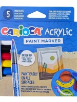 ΜΑΡΚΑΔΟΡΟΙ ΑΚΡΥΛΙΚΟΙ BRUSH  CARIOCA 5 ΧΡΩΜΑΤΑ ΓΙΑ ΟΛΕΣ ΤΙΣ  ΕΠΙΦΑΝΕΙΕΣ