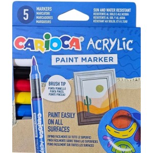 ΜΑΡΚΑΔΟΡΟΙ ΑΚΡΥΛΙΚΟΙ BRUSH CARIOCA 5 ΧΡΩΜΑΤΑ ΓΙΑ ΟΛΕΣ ΤΙΣ ΕΠΙΦΑΝΕΙΕΣ ΜΑΡΚΑΔΟΡΟΙ ΑΚΡΥΛΙΚΟΙ BRUSH CARIOCA 5 ΧΡΩΜΑΤΑ ΓΙΑ ΟΛΕΣ ΤΙΣ ΕΠΙΦΑΝΕΙΕΣ
