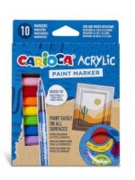 ΜΑΡΚΑΔΟΡΟΙ ΑΚΡΥΛΙΚΟΙ BRUSH  CARIOCA 10ΧΡΩΜΑΤΑ ΓΙΑ ΟΛΕΣ ΤΙΣ  ΕΠΙΦΑΝΕΙΕΣ
