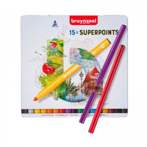 ΜΑΡΚΑΔΟΡΟΙ BRUYNZEEL SUPER POINT FELT TIP ΣΕ ΜΕΤΑΛΛΙΚΗ ΚΑΣΕΤΙΝΑ 15 ΤΕΜ ΜΑΡΚΑΔΟΡΟΙ BRUYNZEEL SUPER POINT FELT TIP ΣΕ ΜΕΤΑΛΛΙΚΗ ΚΑΣΕΤΙΝΑ 15 ΤΕΜ