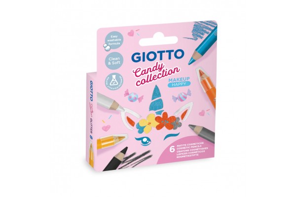 ΧΡΩΜΑΤΑ ΠΡΟΣΩΠΟΥ FACE PAINTING GIOTTO CANDY COLLECTION  - HAPPY 6 CRAYONS COSMETIC