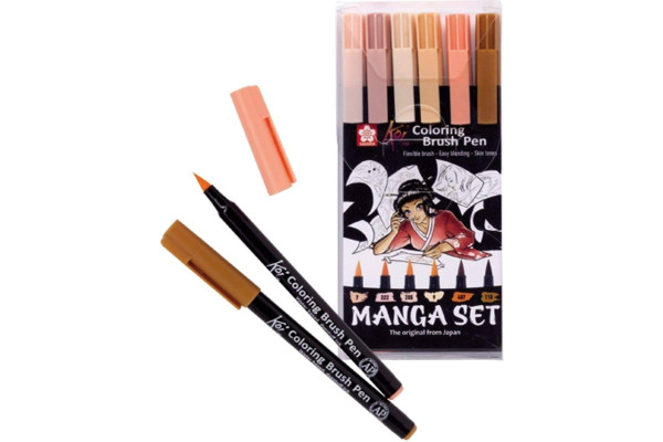 ΜΑΡΚΑΔΟΡΟΣ MANGA KOI COLOUR BRUSH PEN ΣΕΤ 6ΤΕΜ