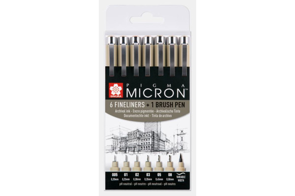 ΜΑΡΚΑΔΟΡΑΚΙΑ PIGMA MICRON  ΣΕΤ6 ΣΥΝ 1 ΠΙΝΕΛΟ(005/01/02/03/05/08/1 PIGMA BRUSH)